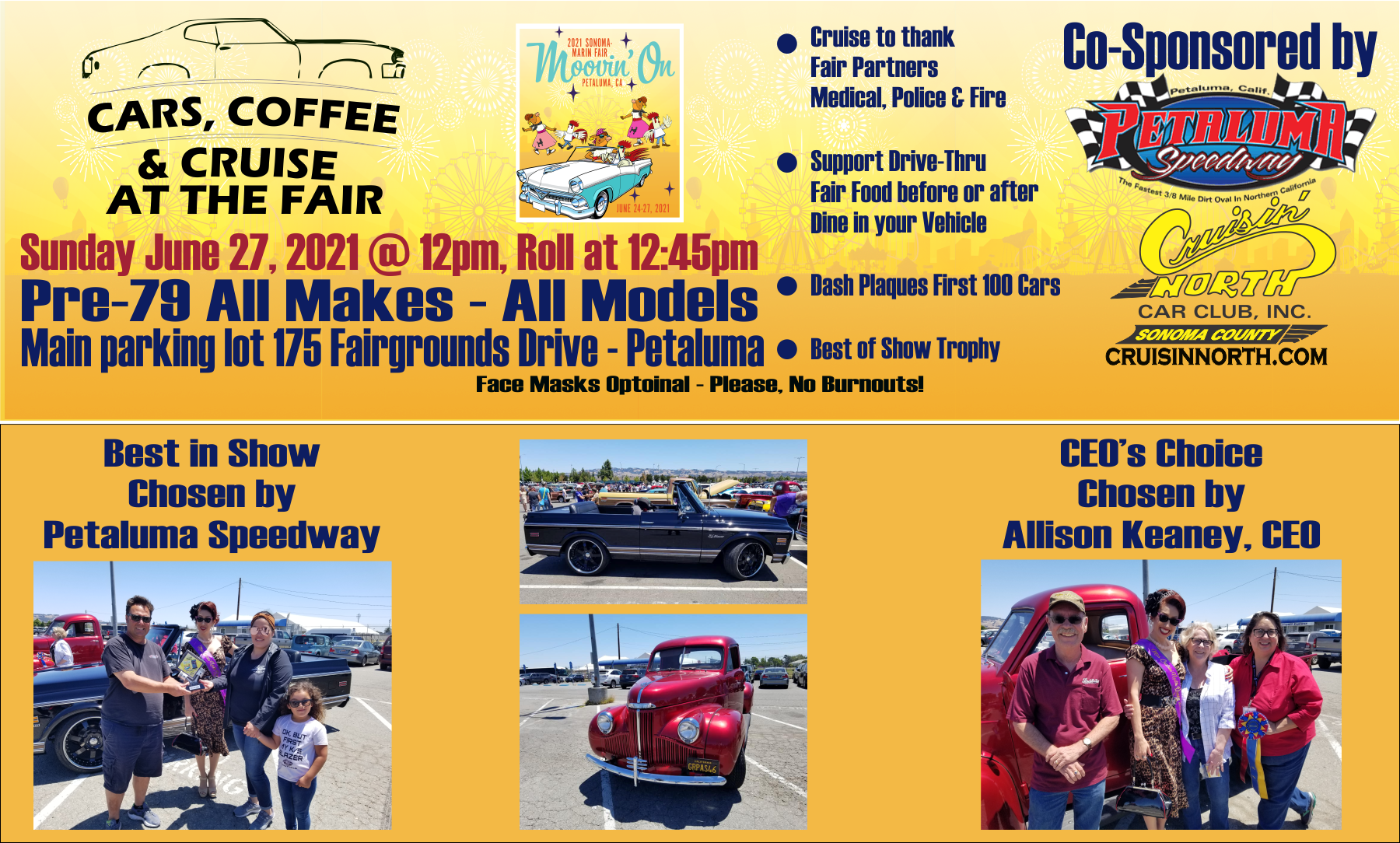 Cars Coffee Cruise Sonoma Marin Fair 2021 Banner Winners