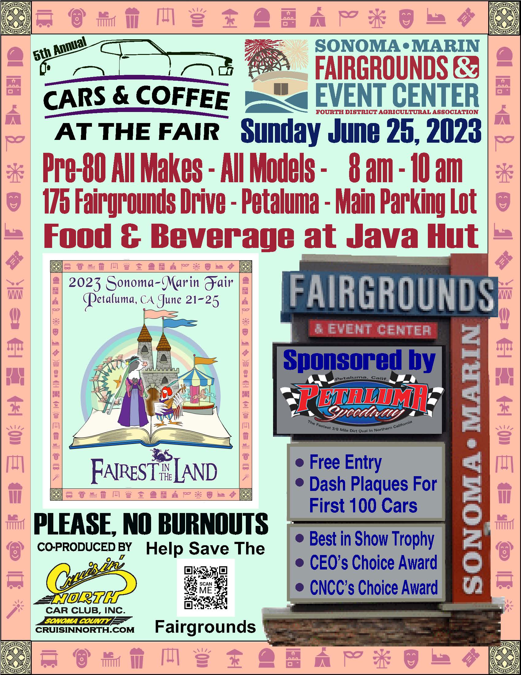 Cars Coffee at the Fair Sonoma Marin Fair 2023 Flier